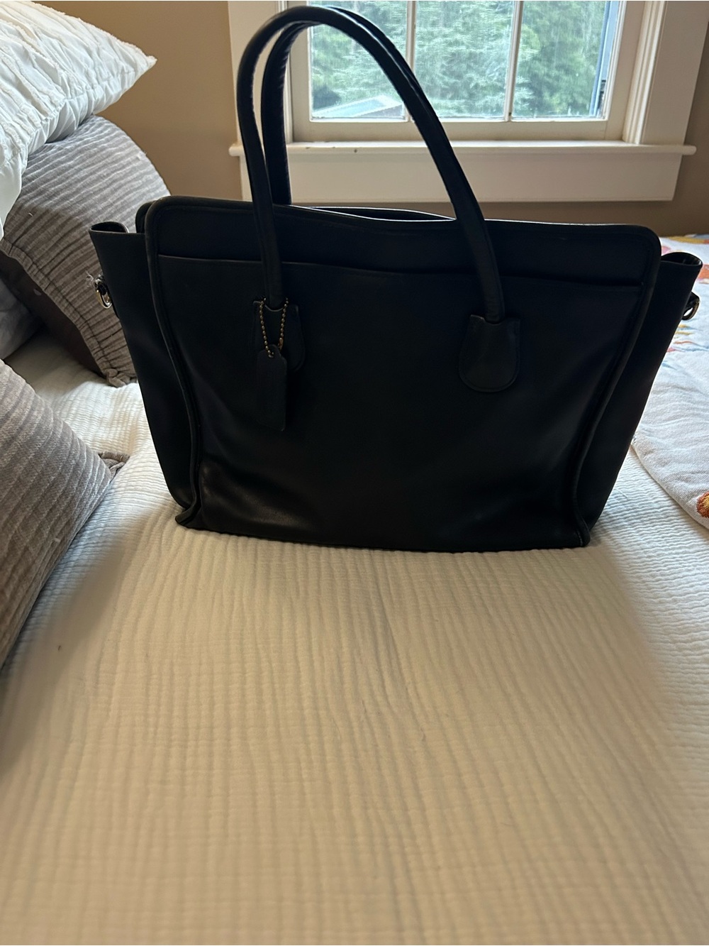 Coach Vintage Black Leather Tote Bag